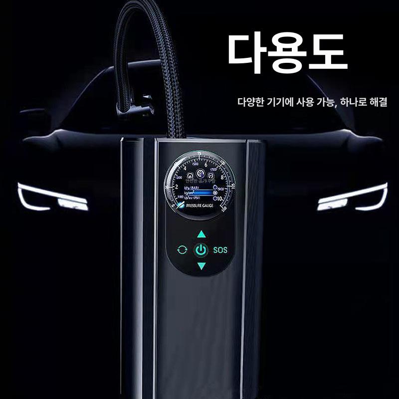 공기주입기 타이어 휴대용 차량용 자전거 바퀴 공기 주입 펌프 기계 - 상세 이미지 3