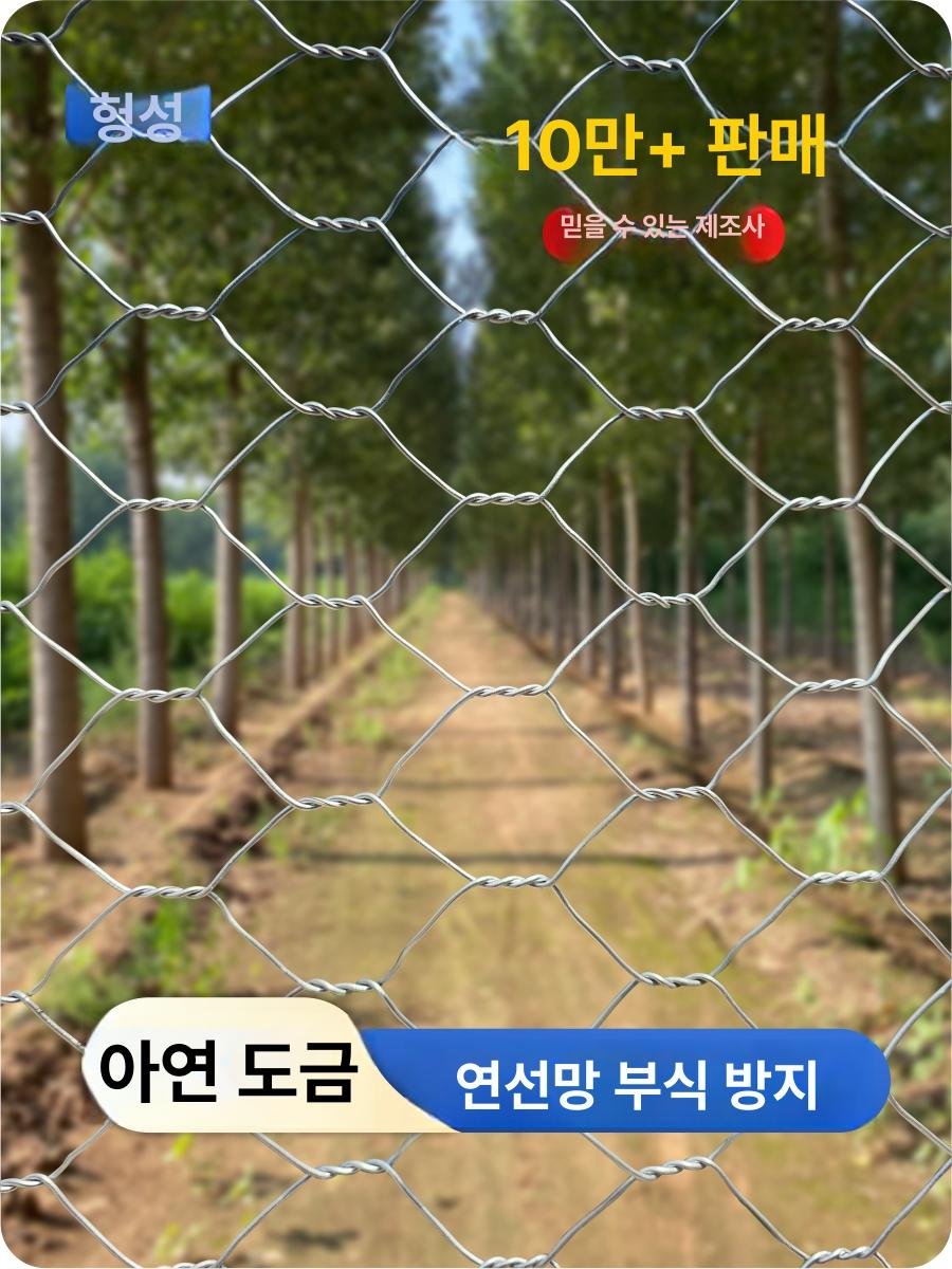 펜스 철망울타리 육각메쉬 정원 담장 메쉬휀스 이동식 구멍 안전 아연도금 금속 보호망 육각 - 상세 이미지 2