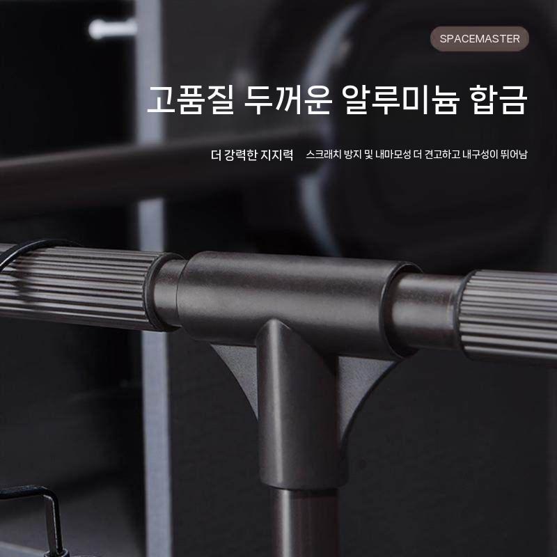 풀다운 옷걸이 높이조절식 더블 레일 꺼내는 경제적 리프트 댐퍼 조절식 더블쿠션 바 보관 - 상세 이미지 4