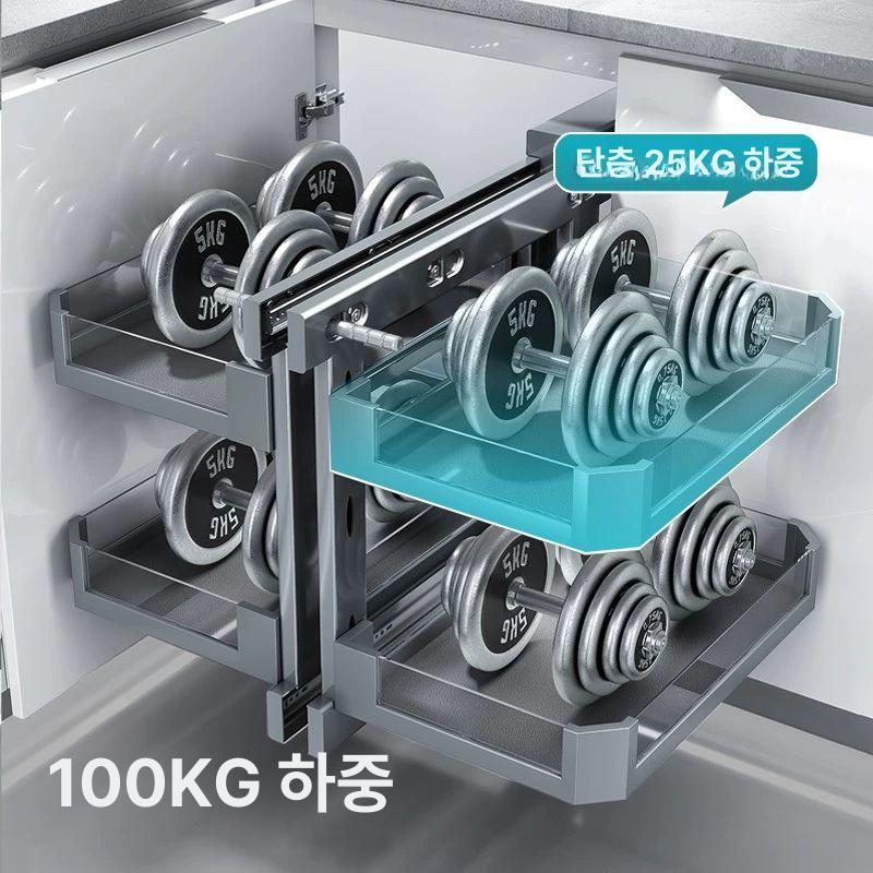 슬라이딩 거치대 수납선반 주방정리대 조절 싱크대하부선반 하부장 걸이 틈새 - 상세 이미지 4