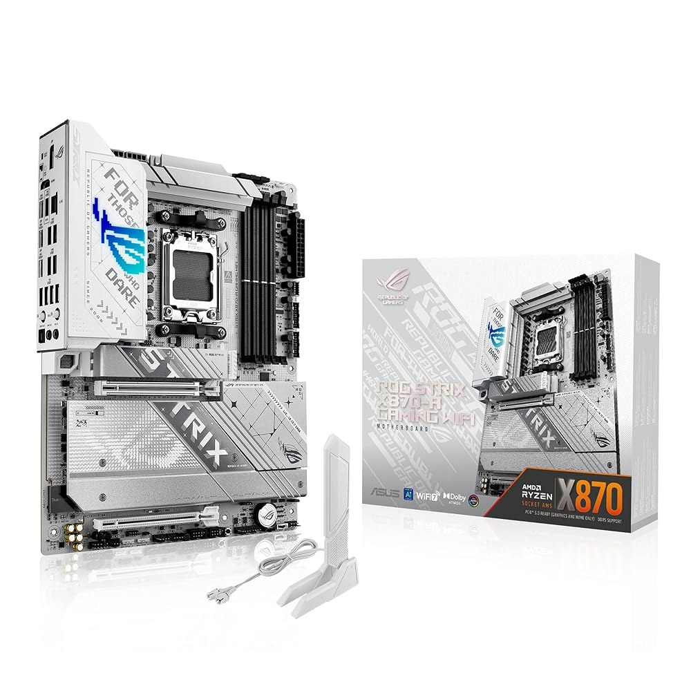 ASUS ROG Strix X870-A 게이밍 WiFi AMD AM5 X870 ATX 마더보드 16+2+2 전원 스테이지, 다이내믹 OC 스위처, 코어 플렉스, DDR5 AEMP, - 상품 이미지