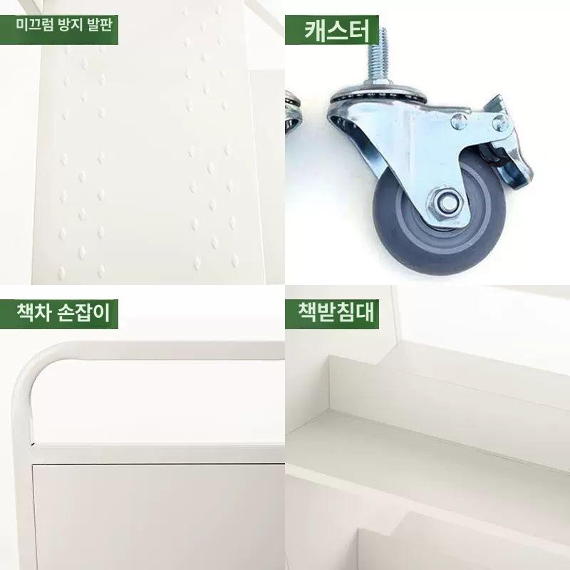 이동식 책장 선반 수납장 계단식 타워형 바퀴 사무실 서재 정리함 수직형 - 상세 이미지 4