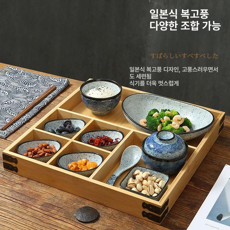 1인분 밥그릇 일식 도자기 식기 세트 심플 모던 주방용품 신혼집 깔끔한 밥공기 - 상세 이미지 2