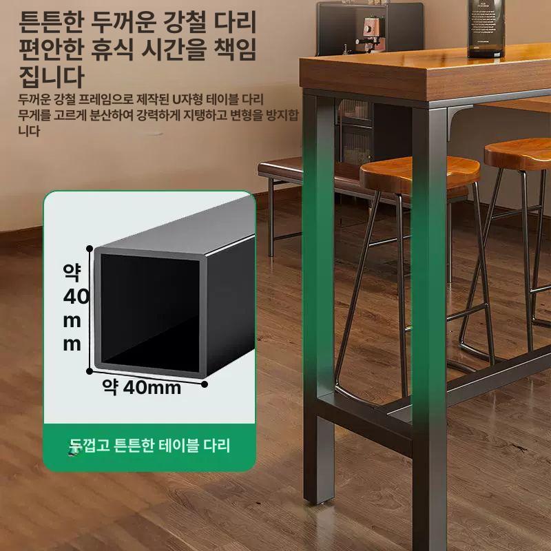 우드슬랩 카페테이블 사각 원목식탁 식당 회의용 원목테이블 업소용 인테리어 - 상세 이미지 4