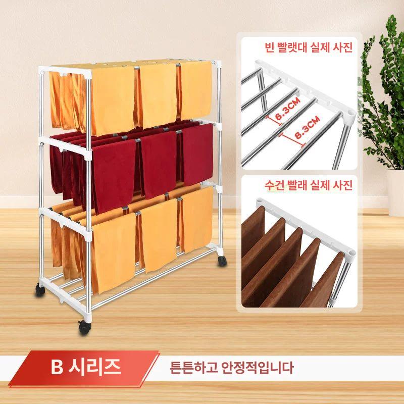 행거 수건걸이 이동식 업소용 헬스장 속옷 널기 찜질방 건조 건조대 미니 팬티 접이식 - 상세 이미지 3