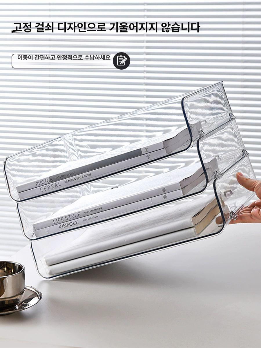 투명 서류함 멀티박스 책상 정리용품 사무용품 수납상자 책장 캐비닛 플라스틱 정렬함 이미지 6