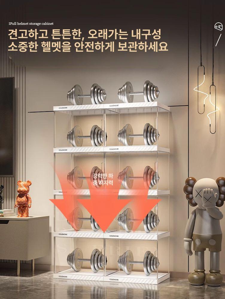투명 헬멧진열대 보관함 수납장 선반 디스플레이 캐비닛 소품 아크릴 헬멧진열장 - 상세 이미지 3