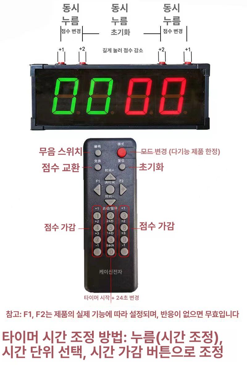 농구 점수판 디지털 스코어보드 스포츠 스코어판 경기 득점 충전 원격 표시기 - 상세 이미지 5