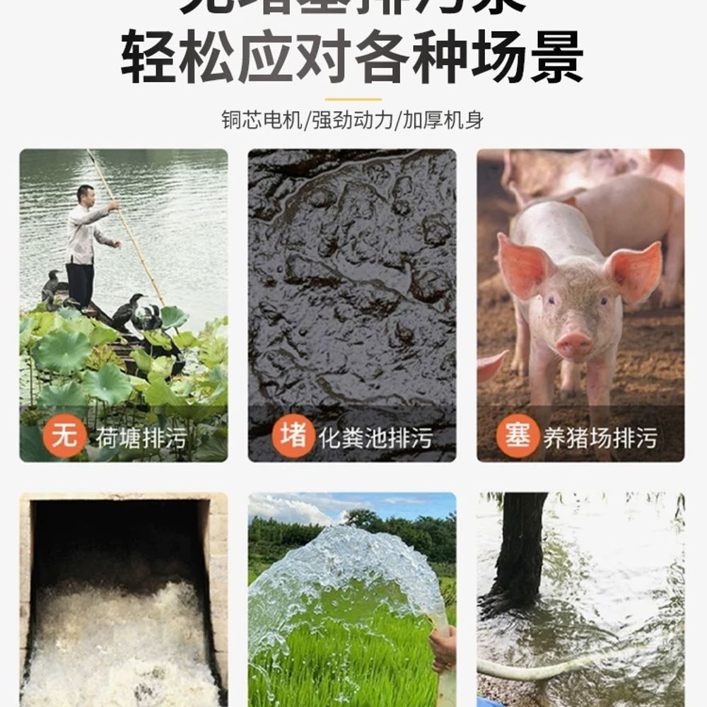 슬러지 펌프 진흙 스크류 2500W 모래 절단 오수 연못용 탈지 워터 이미지 6