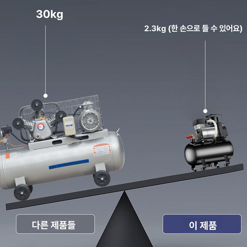 무오일모터 대용량미니컴프레서 휴대용공기압 캠핑공기 타이어 펌프 산업용 오일프리 - 상세 이미지 4