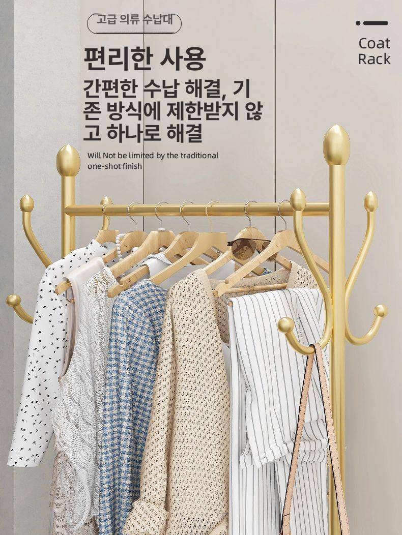 바퀴달린 이동식행거 원룸 매장용 원목 바퀴포함 옷걸이대 일자 바지걸이 - 상세 이미지 2