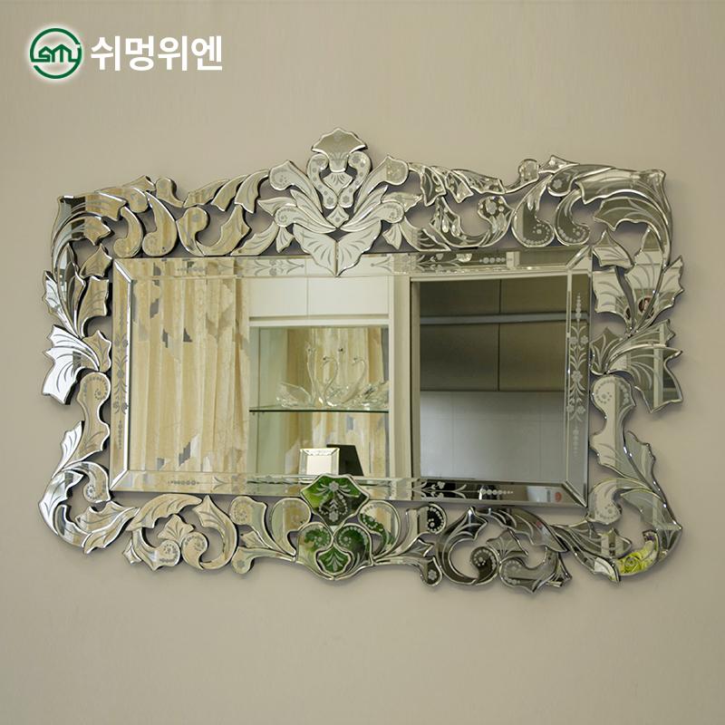 골드프레임 엔틱거울 앤틱 카페 욕실 럭셔리 현관 파우더룸 앤티크 장식 와이드 거울 미러 - 상세 이미지 2