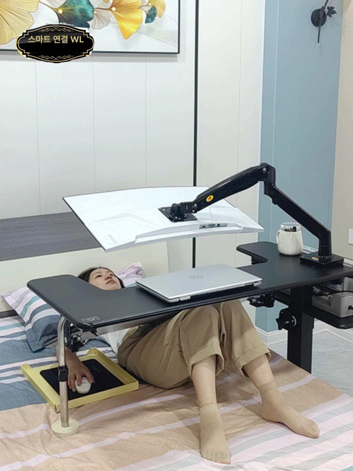 침대책상 높이조절 누워서 컴퓨터 작업용 리프팅 멀티 책상 기계식 암 - 상세 이미지 4
