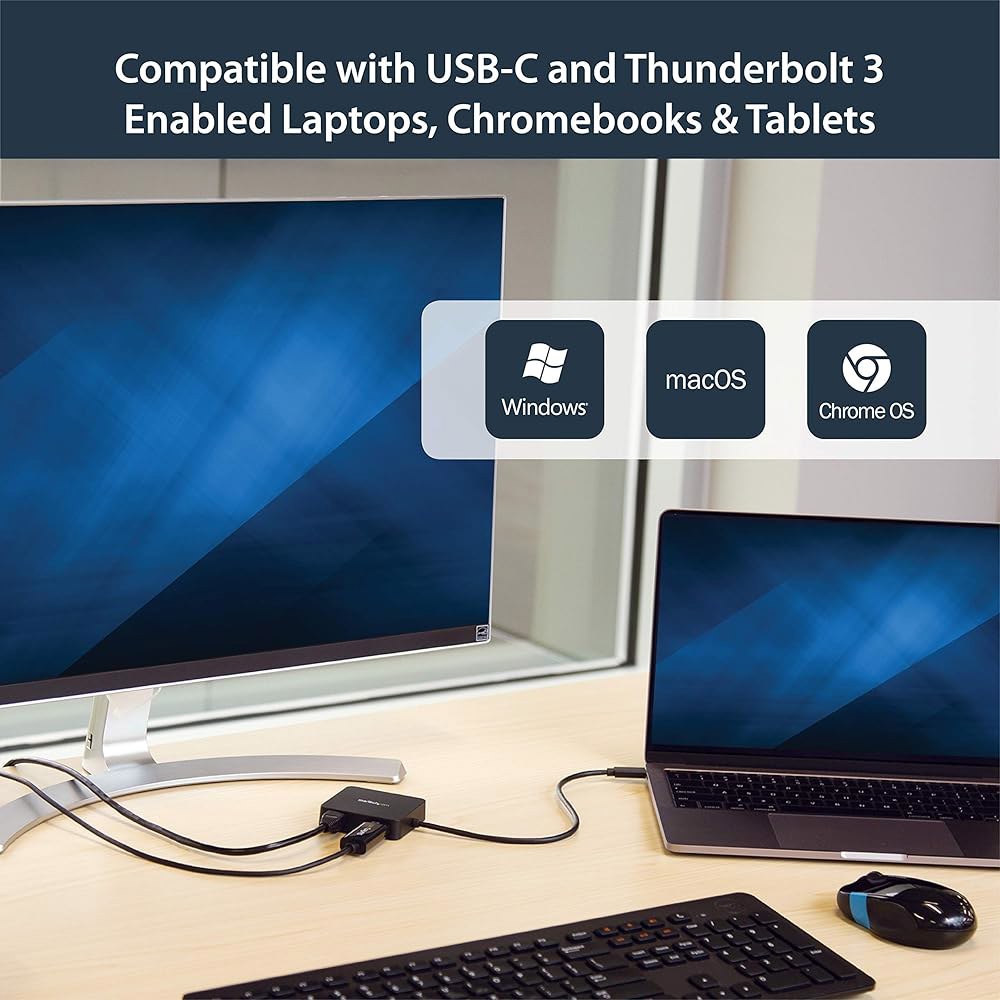 StarTech.com USB C 비디오 3.0 이더넷, 타입C 미니 4K USBC) 허브(USBA 도크 HDMI 멀티포트 Thunderb 1x USBC 어댑터 기가비트 - 휴대용 - 상세 이미지 3