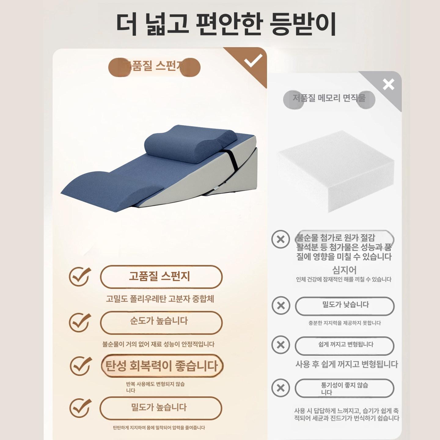 조절식 등받이 쿠션 역류방지 편안한 수면 자세 교정 쿠션 역류방지쿠션 - 상세 이미지 5