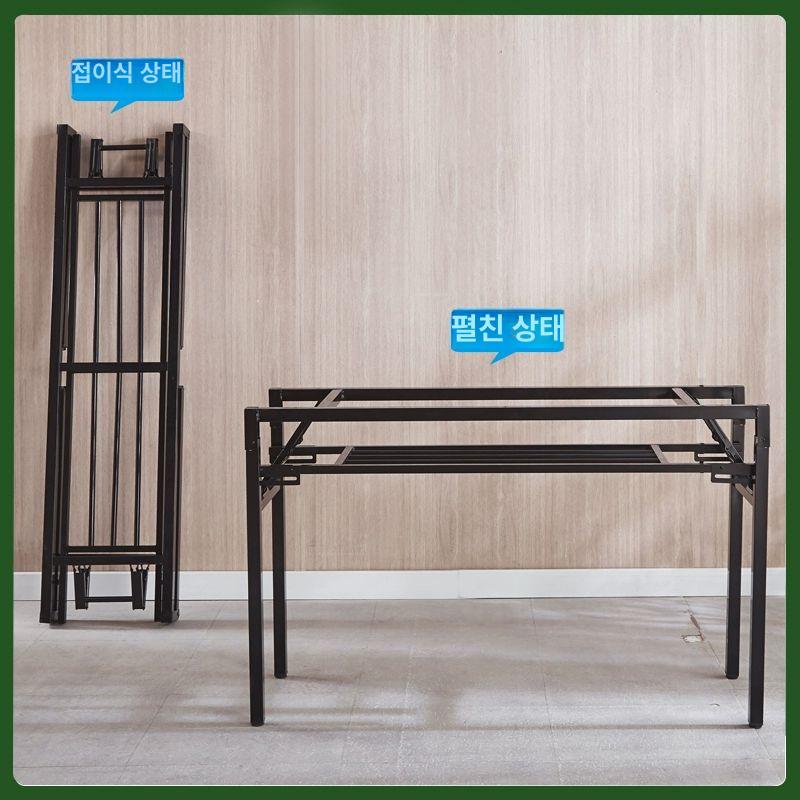 간이 철제테이블 책상 철제식탁 탁자 원형 원룸 접이식식탁 포차 발코니 캠핑 상판 - 상세 이미지 3