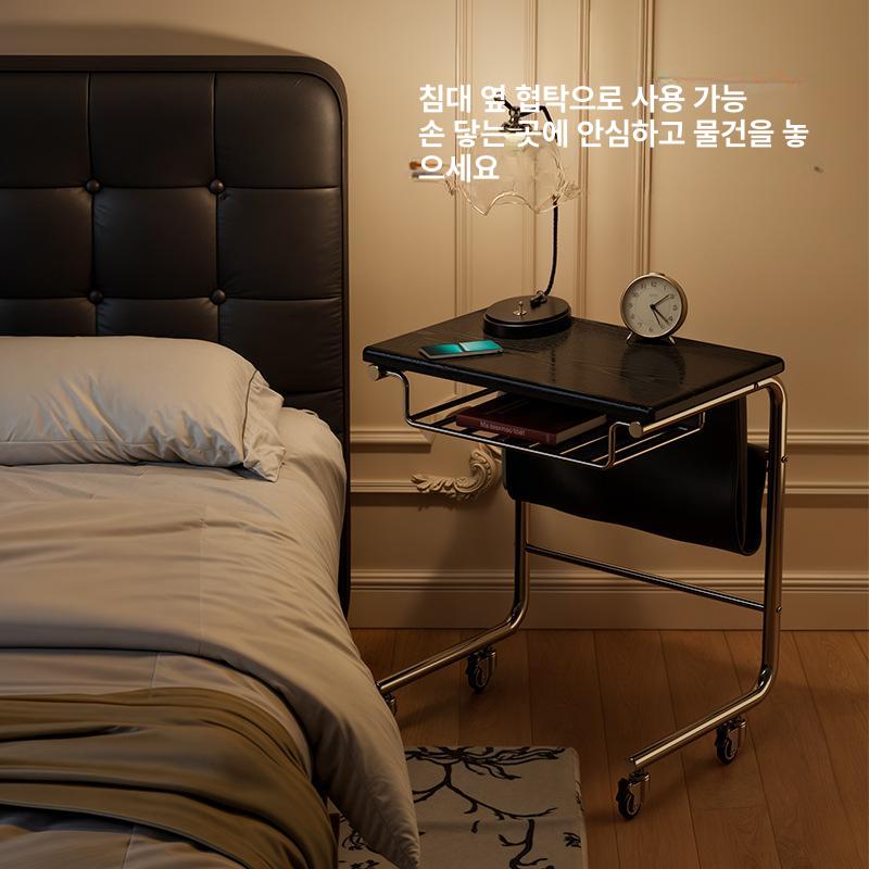 이동식 독서테이블 소파앞 바퀴달린 협탁 사이드 독서책상 보조테이블 각도 좌식 탁자 - 상세 이미지 4