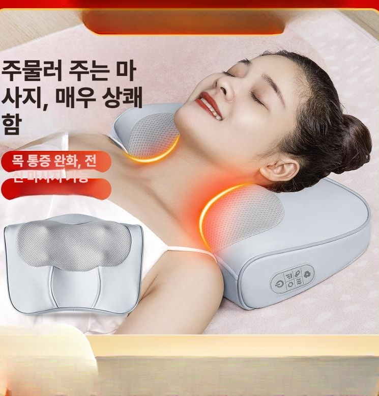 온열 마사지베개 무선 목마사지기 허리 등 안마베개 전기 에어 필로우 카프 공기압 - 상세 이미지 2