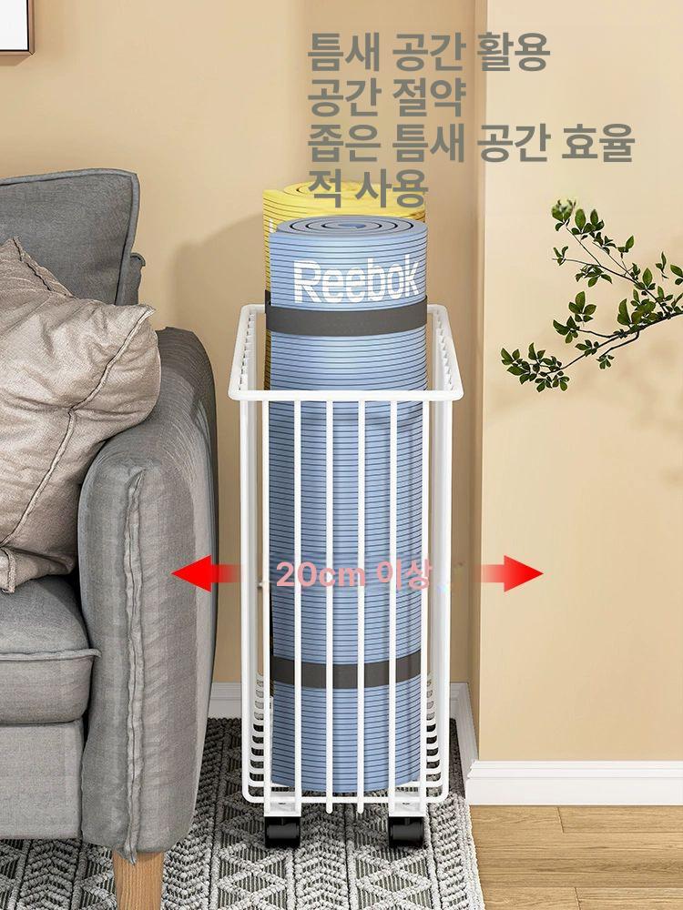 트롤리 요가매트정리함 홈트 필라테스 운동정리용품 선반 카트 보관함 헬스장 폼롤러 - 상세 이미지 4