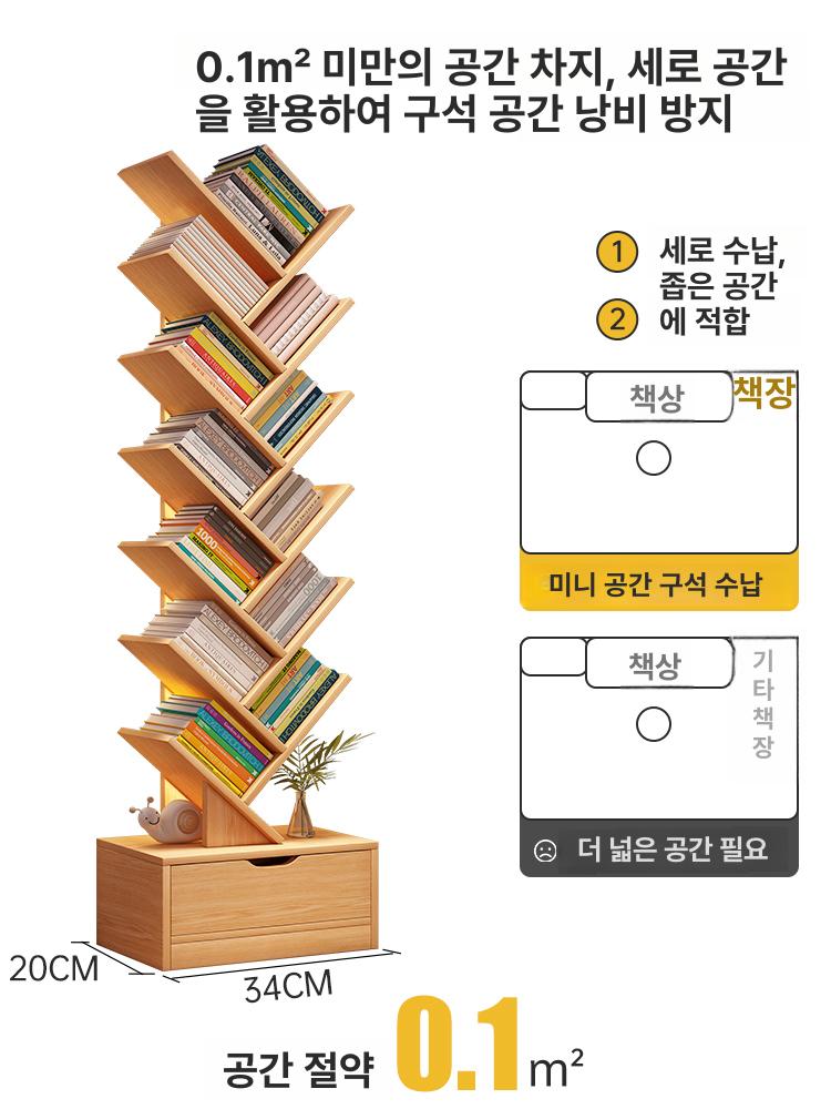 y자 책꽂이 인테리어 실내 수납 곡선형 아크릴 지그재그 장식 북선반 거실용 서재 - 상세 이미지 3