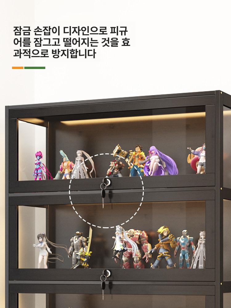 피규어장식장 보관함 디스플레이 조명 전시장 거실 정리함 대형 전시용 아크릴 피규어 진열대 - 상세 이미지 3