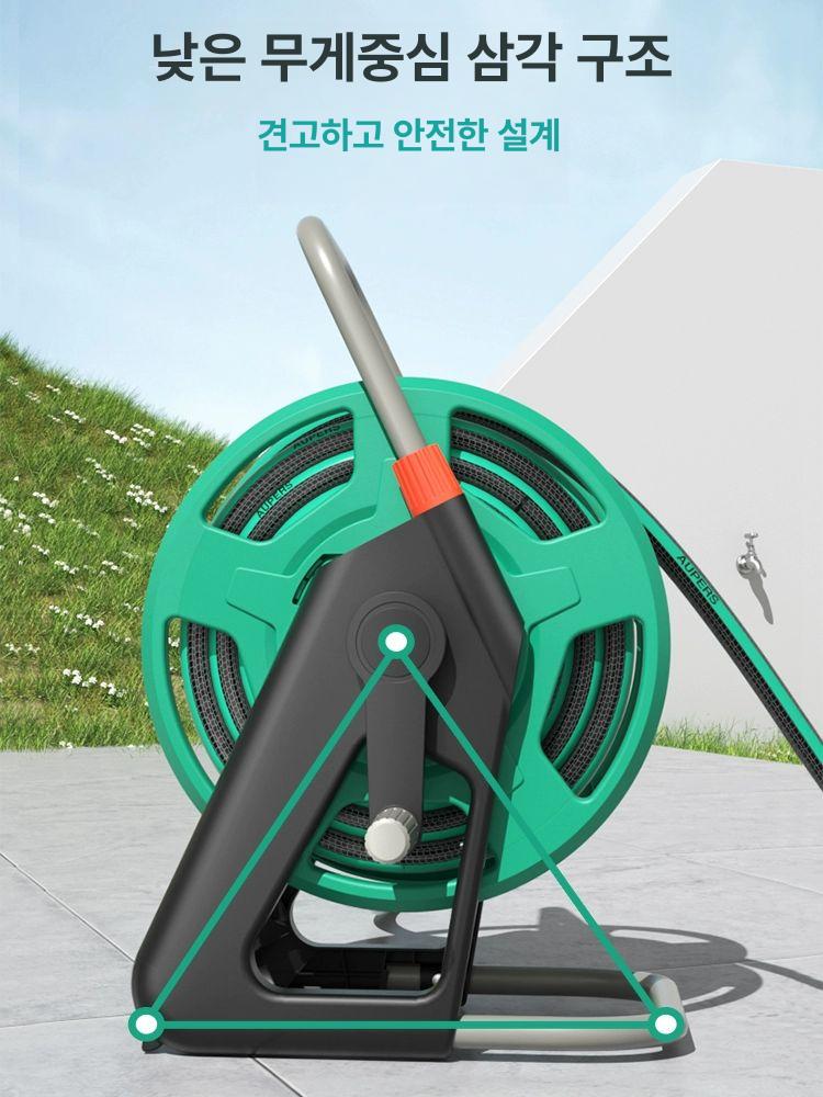 농업용 보관대 회전 권취기 롤러 감는릴 릴선 정리기 범용 물호스릴 연결 권선기 - 상세 이미지 5
