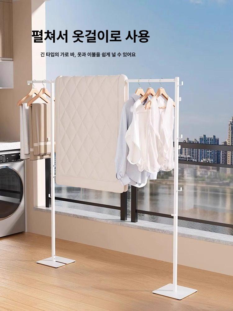 접이식건조대 행거 넓이조절옷걸이 틈새 스탠드 거치대 기본 공간절약 - 상세 이미지 2