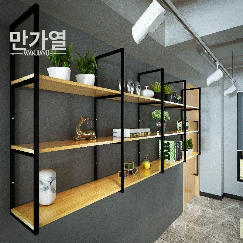 거실 벽선반장 수납장 랙 원목선반장 책장 모던 벽걸이 디자인 다용도선반 진열 모듈 - 상세 이미지 5