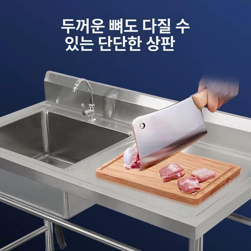 카페 스텐싱크대 씽크대 탕비실 보조 업소용싱크대 조리 간이주방 싱크볼 계수대 일반 - 상세 이미지 4