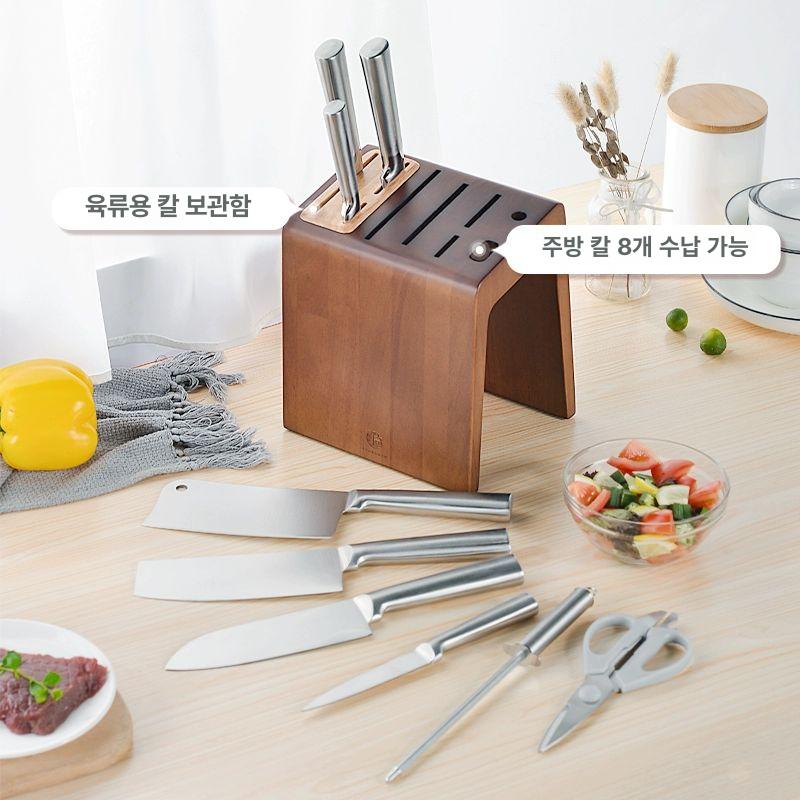 원목 칼꽂이 일식 칼집 주방 칼보관함 나이프 홀더 우드 거치대 숟가락 보관 - 상세 이미지 5