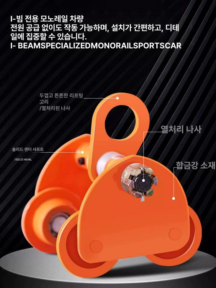 핸드 레일 소형 리프팅 롤러 리프트 윈치 가이드 트롤리 하중 도르래 - 상세 이미지 3