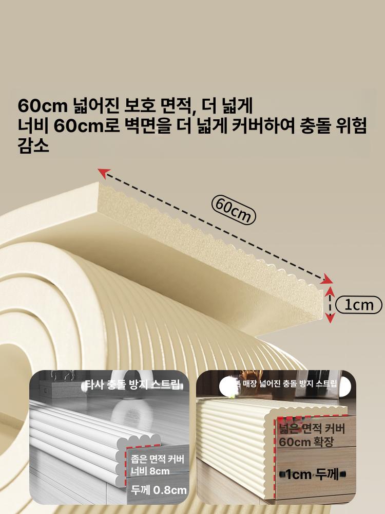 노랑 주차장코너보호대 스티커 스폰지 기둥 충돌방지 접착 패드 안전가드 직각 폼 - 상세 이미지 3
