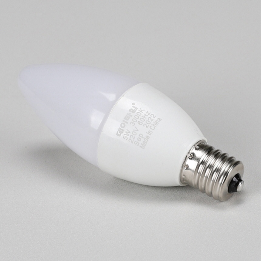 LED 촛대구 불투명 5W E17 전구색 3000K 촛불 꼬마 전구 램프 데이타임 - 상세 이미지 4