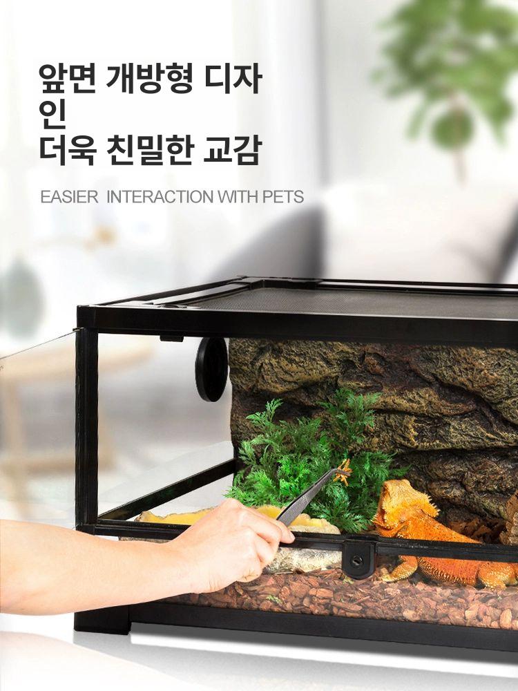파충류 양서류 전용 은신처 테라륨 케이지 거북이 도마뱀 뱀 곤충 사육상자 세트 - 상세 이미지 4
