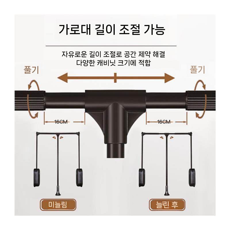 풀다운 옷걸이 높이조절식 더블 레일 꺼내는 경제적 리프트 댐퍼 조절식 더블쿠션 바 보관 이미지 6