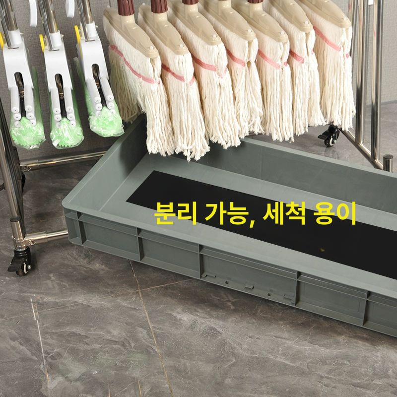 이동식 밀대 걸이 정리 보관함 욕실 청소도구 수납 홀더 바퀴 고정식 - 상세 이미지 4