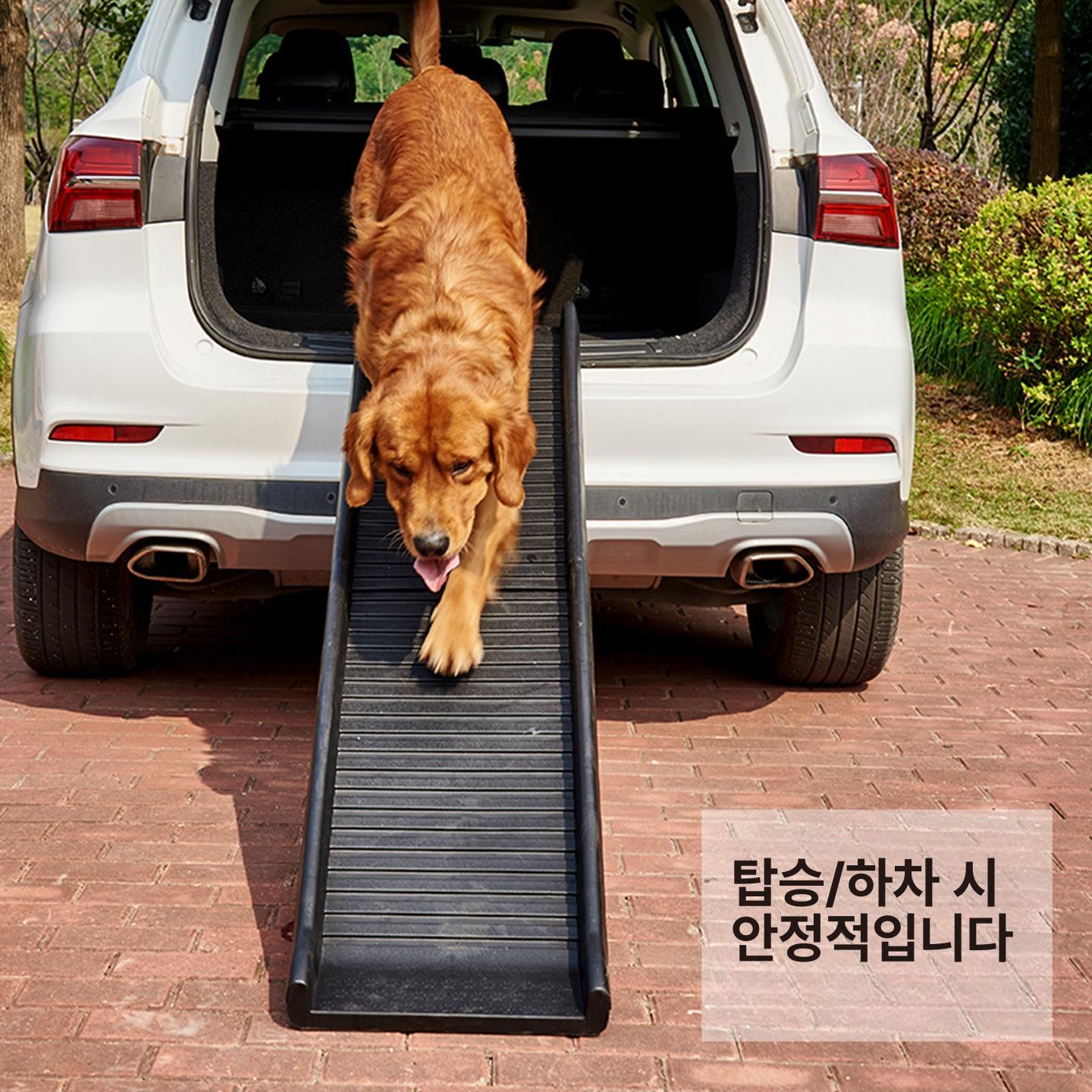 애견 슬라이드 접이식 차량용 경사판 반려견 승하차 펫스텝 슬로프 논슬립 대형 - 상세 이미지 2
