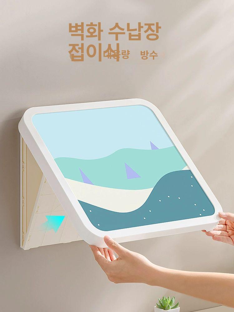 욕실 타올 수건 걸이 선반 벽걸이형 접이식 드라이랙 욕실용품 정리 수납장 - 상세 이미지 2