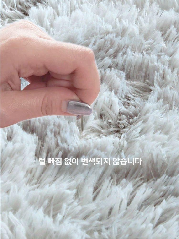 카펫 거실양털러그 장모러그 북유럽 반원형 컬러 연한 초대형러그 초대형거실러그 - 상세 이미지 3