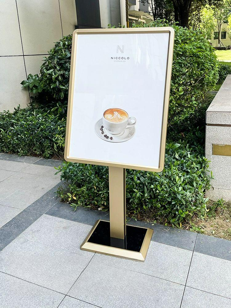 스텐 카페입간판 팝업 식당 스탠딩판 안내 가로형 매장 입구 스탠드 메뉴 광고판 - 상품 이미지