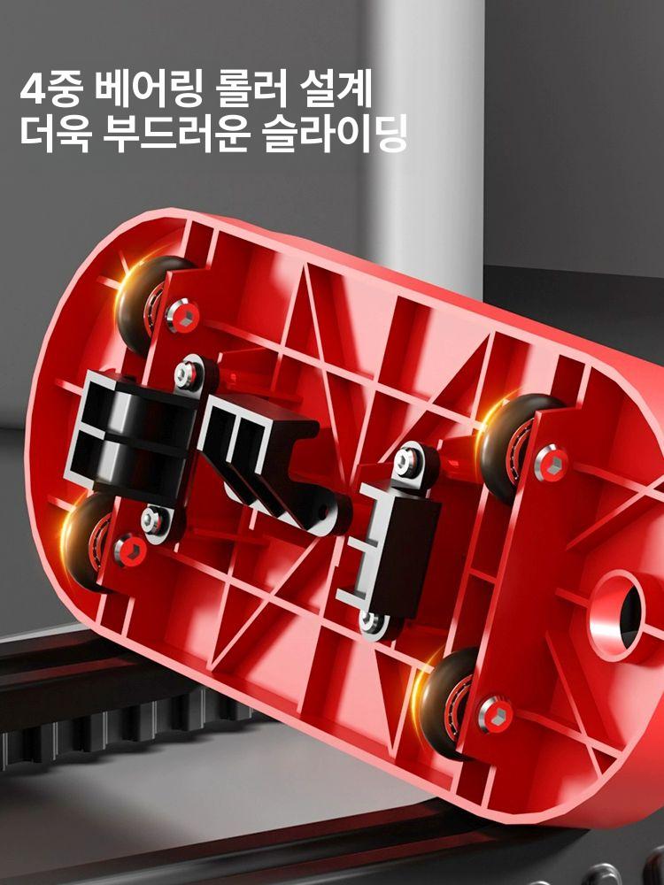 슬라이드식 허벅지 운동기계 홈짐 피트니스머신 가정용 하체 단련 유산소 운동기구 검정 빨강 - 상세 이미지 3
