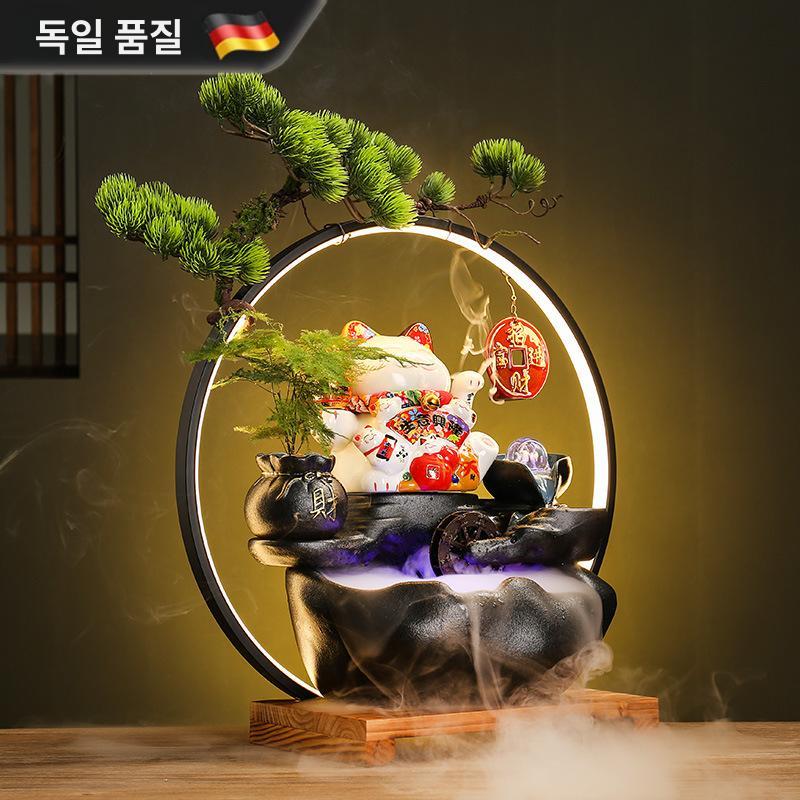인테리어 일본식 미니분수대 펌프 흐르는물 가정용 인공폭포 실내분수대 카페 일본풍 - 상세 이미지 3