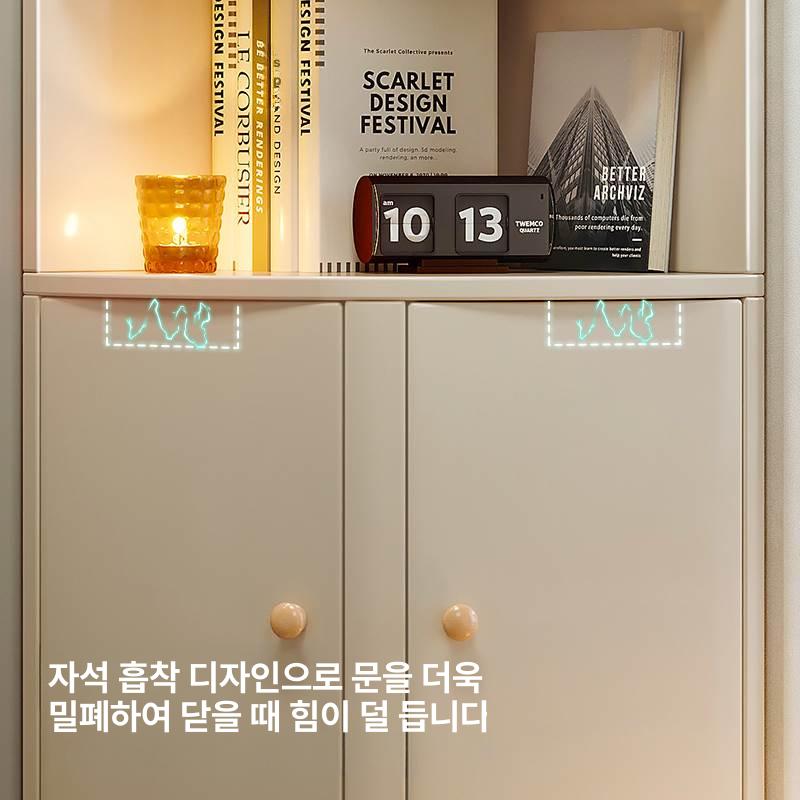 삼각형 코너수납장 거실 모서리 수납장 선반장 틈새장 캐비닛 장식장 원목 코너장 인테리어 - 상세 이미지 4