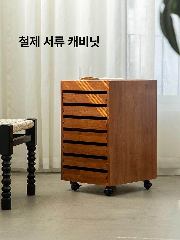 도화지 지류함 바퀴 수납함 문서 파일 수납장 서류 우드그레인 세로형 미술 용지 화실 - 상세 이미지 2