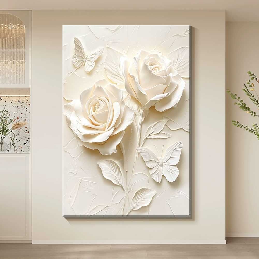 북유럽 액자 대형 유화 꽃그림 캔버스 입체 거실 인테리어 아트 벽면 장식품 - 상품 이미지