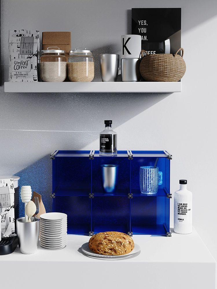아크릴 컵선반 투명 칸 주방 무광 커피잔 정리대 수납 진열장 보관 다용도 이미지 6