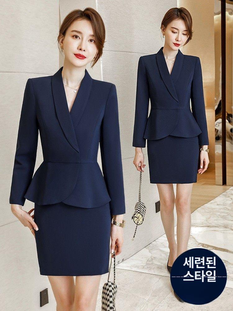 데스크 유니폼 상담실장 호텔 정장 가을 슬림 튤립 병원 여성 - 상품 이미지