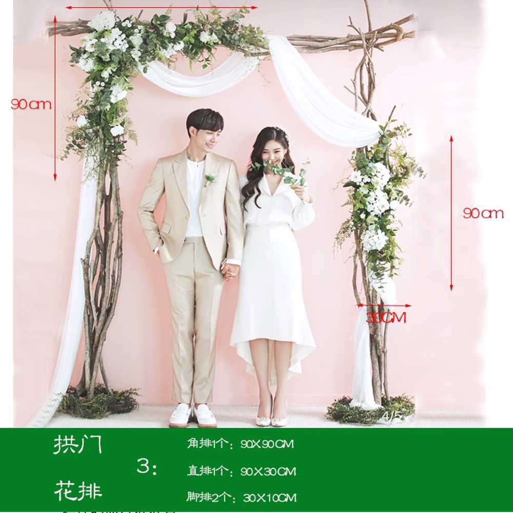 웨딩홀 나무아치 식장 정원 장식 가든 플라워 게이트 넝쿨 꽃 결혼식 무대 야외 목재 - 상세 이미지 5