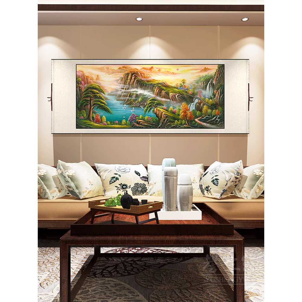 공예 풍경화 DIY 60x158cm 대형 산수 유럽 예쁜 해바라기 사과 공작 비즈보석십자수 이미지 6