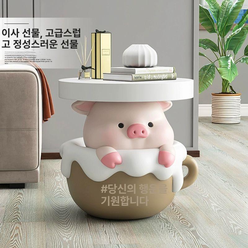 귀여운 협탁 쇼파 카페 캐릭터테이블 탁자 수납 인테리어 소품 간이 선반 - 상세 이미지 5